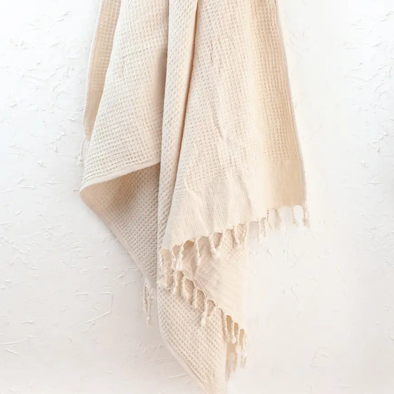Turkish Waffle Bath Towel, Natural