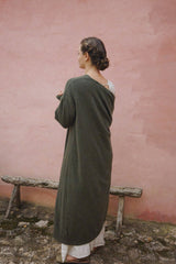 The Cashmere Marlow Long Cardigan - Fern