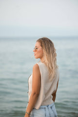 Sleeveless Crinkle Top
