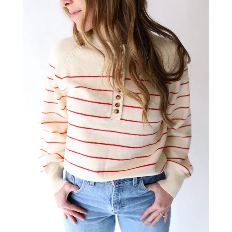 The Henley Sweater - Red