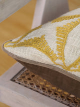Yellow Cord Hand Embroidered Pillow - 20x20