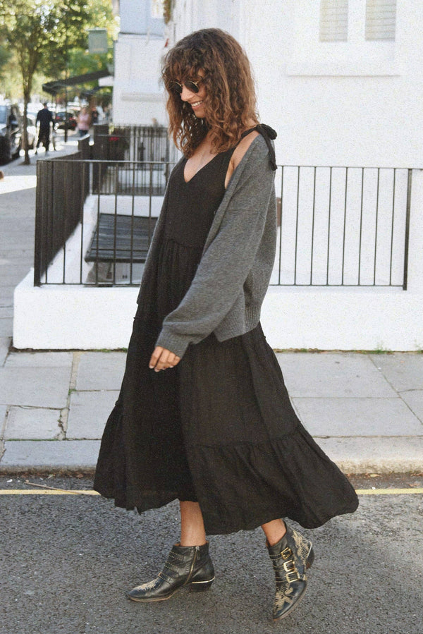 The Cashmere Yaya Cardigan - Ash