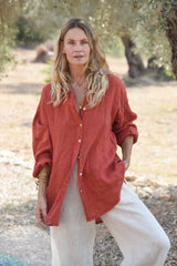 The Palma Shirt - Pomegranate
