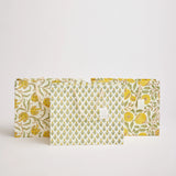 Block Print Gift Bag, Yellow Flower, Large