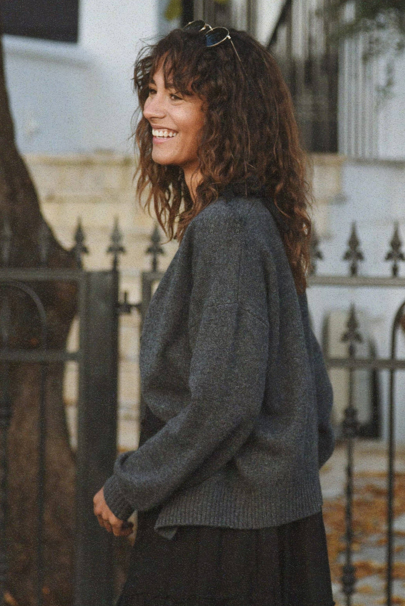 The Cashmere Yaya Cardigan - Ash