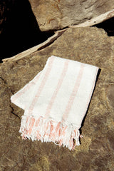 RECYCLED THROW BLANKET - Riviera Stripe Pink
