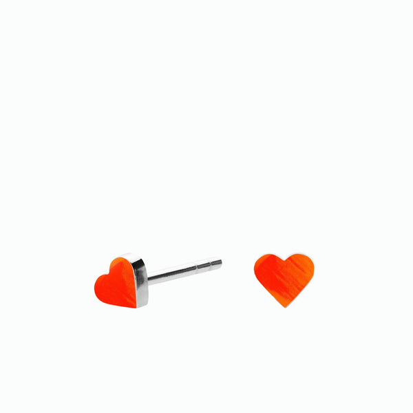 SIGN Heart Earrings · NEON ORANGE