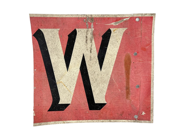 Antique 1930's "W" Sign Fragment
