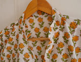 Block Print Yellow Flower Dress