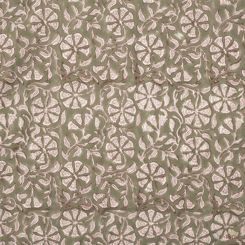 Artichoke Green Block Print Napkins, S/4