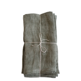 Stone Washed Linen Hemmed Dinner Napkin, Sage