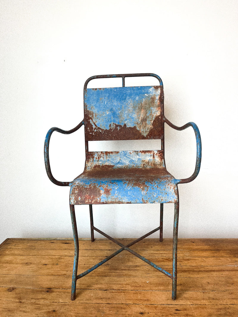 1920’s Blue Metal Chair