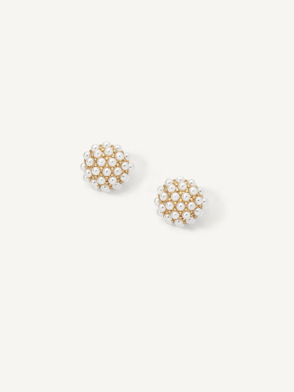 Mini Pave Pearl Stud Earrings