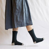 Recycled Cotton Ribbed Socks, Denim
