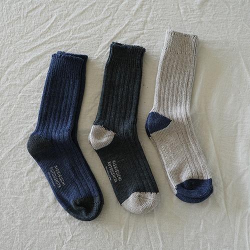 Recycled Cotton Ribbed Socks, Gray