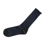 Recycled Cotton Ribbed Socks, Denim
