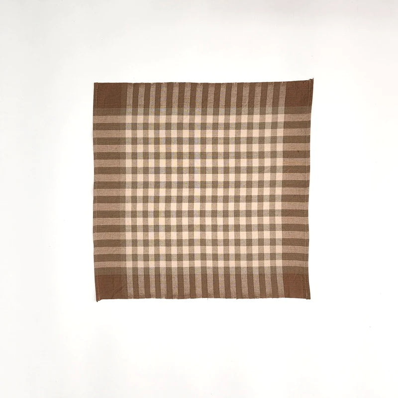 Plaid Napkins, Flax, S/2