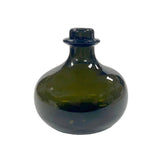 Hand-Blown Dark Green Thick Glass Small Onion Bottle