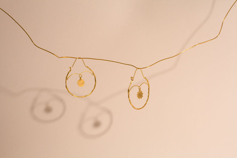 Baile Star Dangle Hoop Earrings