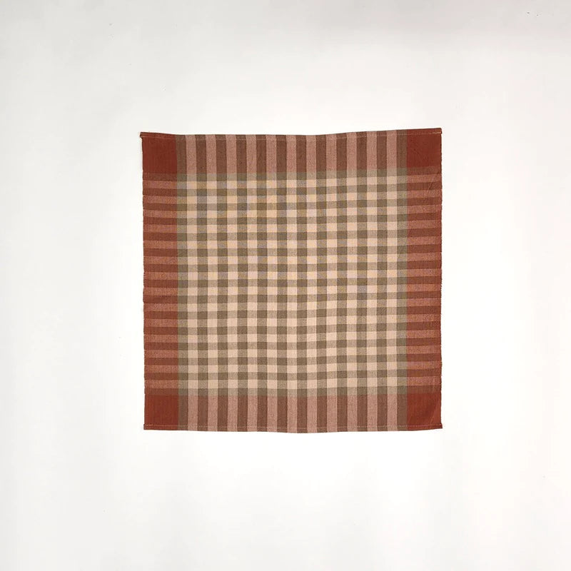 Plaid Napkins, Strawberry, S/2