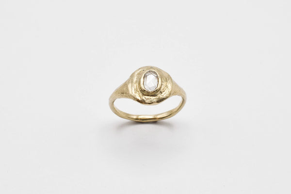 Dais Ring, Size 7, Rose Cut Diamond, 10k YG