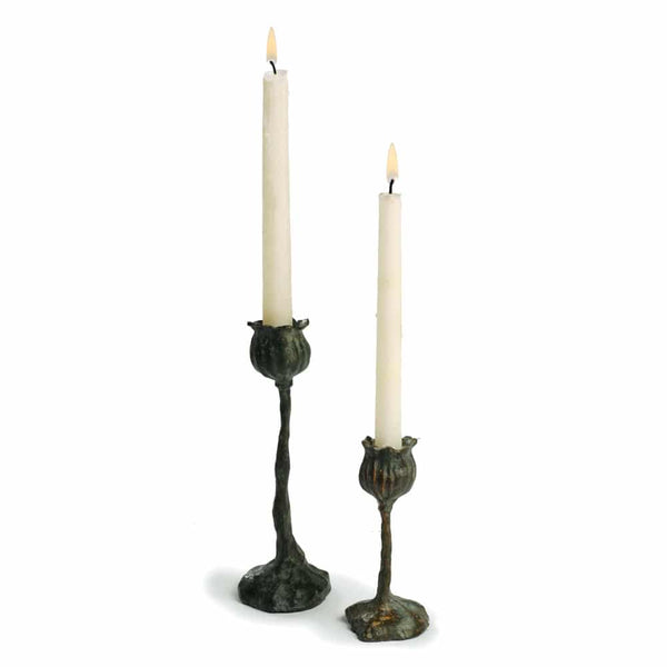 Bronze Poppy Candlestick